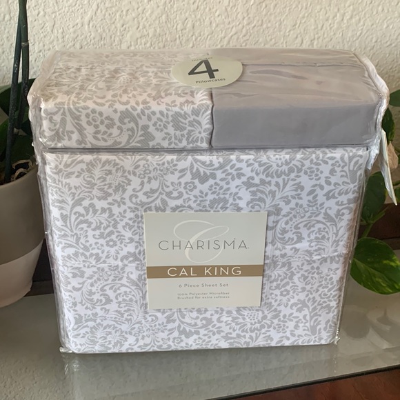 Charisma Other - NIB Charisma California King 6 piece Sheet Set Bella Pearl Microfiber